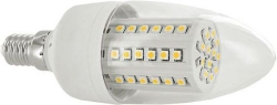 LED žárovka E14, 60x SMD LED 3528, 230V/4W, teplá bílá 3000K