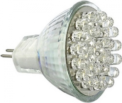 LED žárovka MR11, 30xLED, teplá bílá,12V/1,8W  
