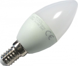 Žárovka LED E14 C35 svíčková, 230V/4,5W, bílá, stmívatelná