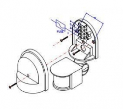 PIR čidlo nástěnné ST10A, 1x senzor 180°, 230V/1200W 