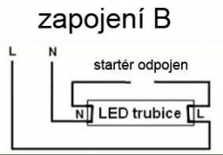 Zářivka LED T8 120cm 230V/18W, bílá, zapojení B