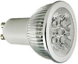 LED žárovka GU10, 4xLED 1W, 230V/4W, teplá bílá 3000K