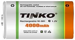 Akumulátor nabíjecí NiMH C, 1,2V/4000mAh, TINKO, 1ks