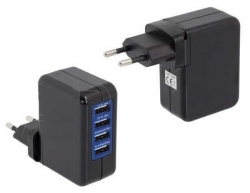 Napáječ, síťový adaptér USB 4x 5V/ 2,1A