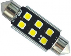 Žárovka LED SV8,5-8 sufit, 12-24V, 6xLED3030, bílá, CAN BUS, dél