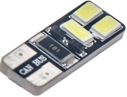 Žárovka LED T10 12V/2W bílá, CAN BUS, 6xSMD 5730