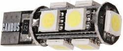 Žárovka LED T10 12V bílá, CAN-BUS, 9xSMD5050