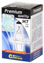 Žárovka halogen H7 12V/55W, Compass Premium, patice PX26T