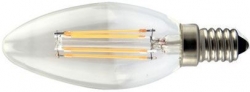 Žárovka LED E14 svíčková, 4x Filament 230V/4W, teplá bílá