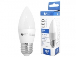 Žárovka LED svíčková C37, 230V/6W, E27, studená bílá