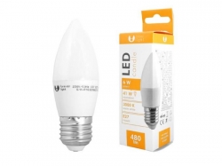 Žárovka LED svíčková 230V/6W, E27, tepláá bílá