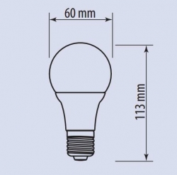 LED žárovka GTV, 230V/10W E27, teplá bílá