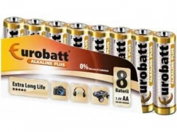 Baterie LR6 AA (R6) EUROBATT Alkaline Plus, 8ks