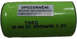 Nabíj.článek NiMH SC 1,2V/3500mAh TINKO, pásk.vývody 44x22mm