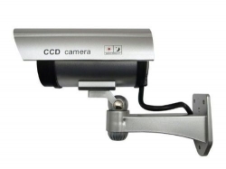 Atrapa kamery IR CCD, venkovní, stříbrná