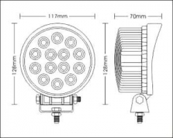 LED pracovní přídavné světlo, 10-30V/42W, kulaté