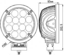 Pracovní světlo LED 10-30V/60W (12x5W) combo
