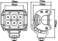 Pracovní světlo LED rampa 10-30V/18W, l10cm