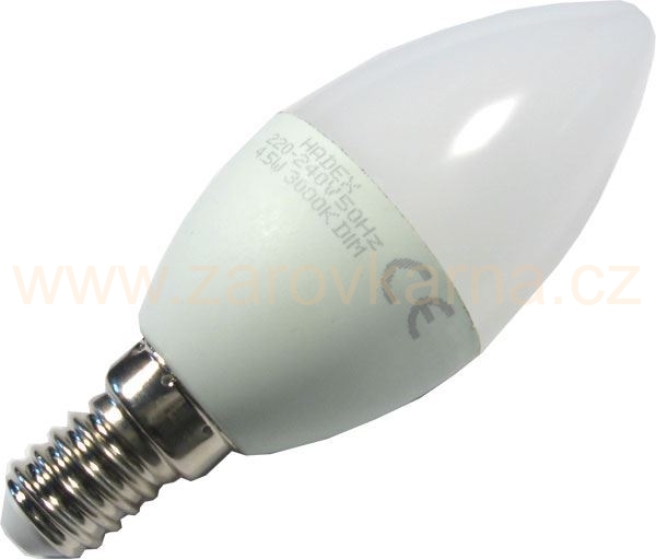 Žárovka LED E14 C35 svíčková, 230V/4,5W, teplá bílá