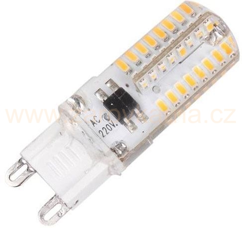 LED žárovka G9, 64x SMD3014, 230V/2,5W, studená bílá