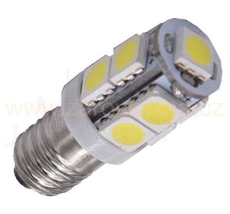 Žárovka LED E10 12V/2W, bílá, 9xSMD5050